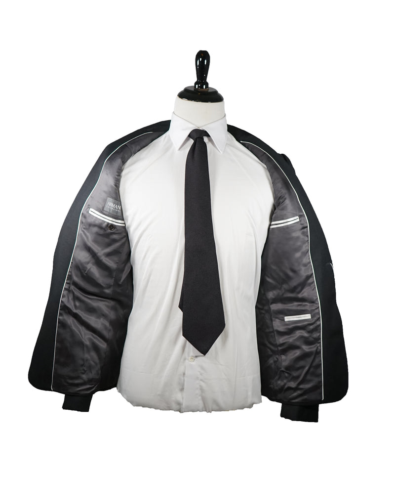 ARMANI COLLEZIONI - Peak Lapel 1-Button Slim Charcoal Suit - 42R
