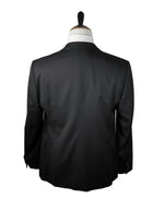 ARMANI COLLEZIONI - “S Line” Slim Black Honeycomb Geometric lapel Suit - 46R