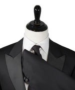 ARMANI COLLEZIONI - “S Line” Slim Black Honeycomb Geometric lapel Suit - 46R