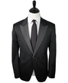 ARMANI COLLEZIONI - “S Line” Slim Black Honeycomb Geometric lapel Suit - 46R