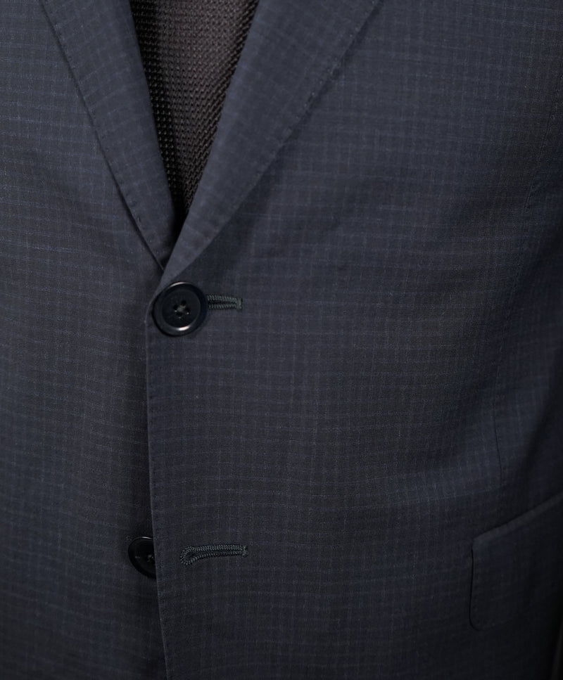 ARMANI COLLEZIONI - “S Line” Slim Tonal Blue Check Suit - 42R