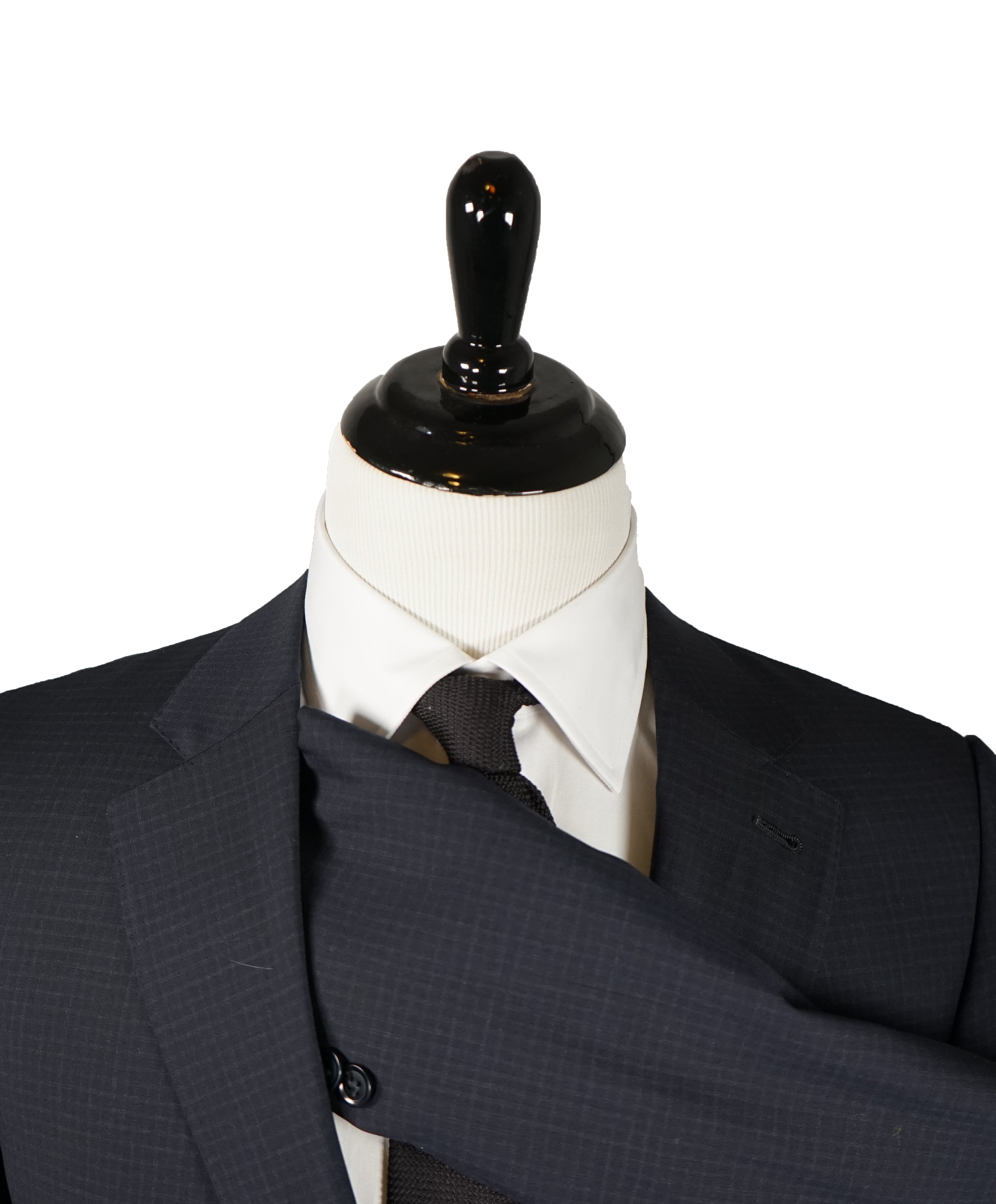 ARMANI COLLEZIONI - “S Line” Slim Tonal Blue Check Suit - 42R