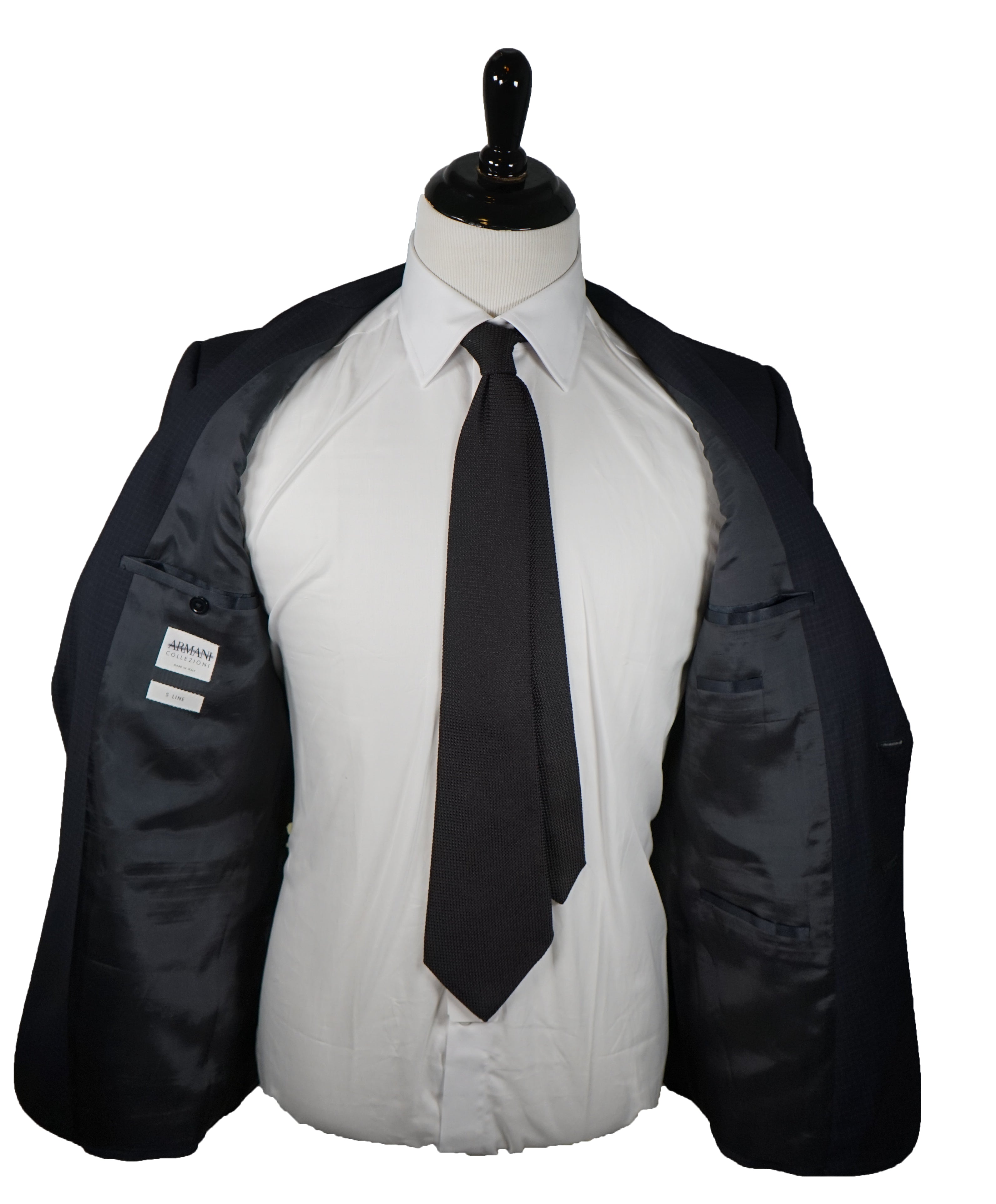 ARMANI COLLEZIONI - “S Line” Slim Tonal Blue Check Suit - 42R