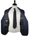 ARMANI COLLEZIONI - Textured Blue Tonal Stripe “G Line” Super 130’s Wool Suit - 48R