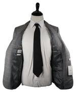 ARMANI COLLEZIONI - Textured Gray Plaid Check “G Line” Wool Suit - 38R