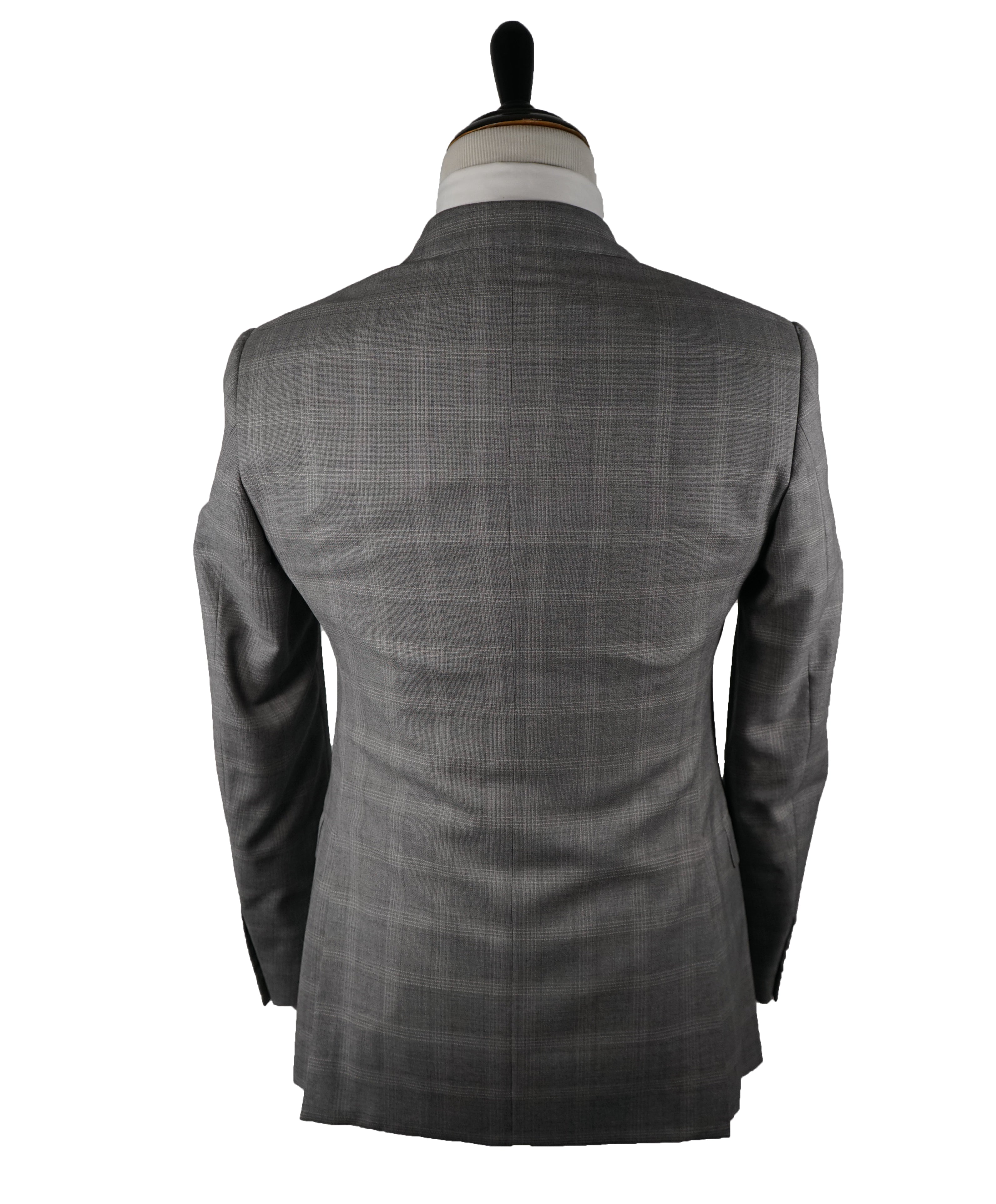 ARMANI COLLEZIONI - Textured Gray Plaid Check “G Line” Wool Suit - 36R