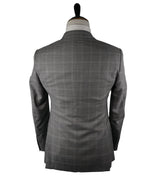 ARMANI COLLEZIONI - Textured Gray Plaid Check “G Line” Wool Suit - 38R