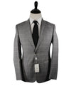 ARMANI COLLEZIONI - Textured Gray Plaid Check “G Line” Wool Suit - 38R