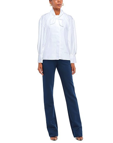 $495 ELEVENTY - White BOW NECK Button Down Dress Shirt Cotton - 4 / 42