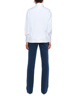 $495 ELEVENTY - White Bow Neck Long Sleeve Dress Shirt Cotton - 6 / 44