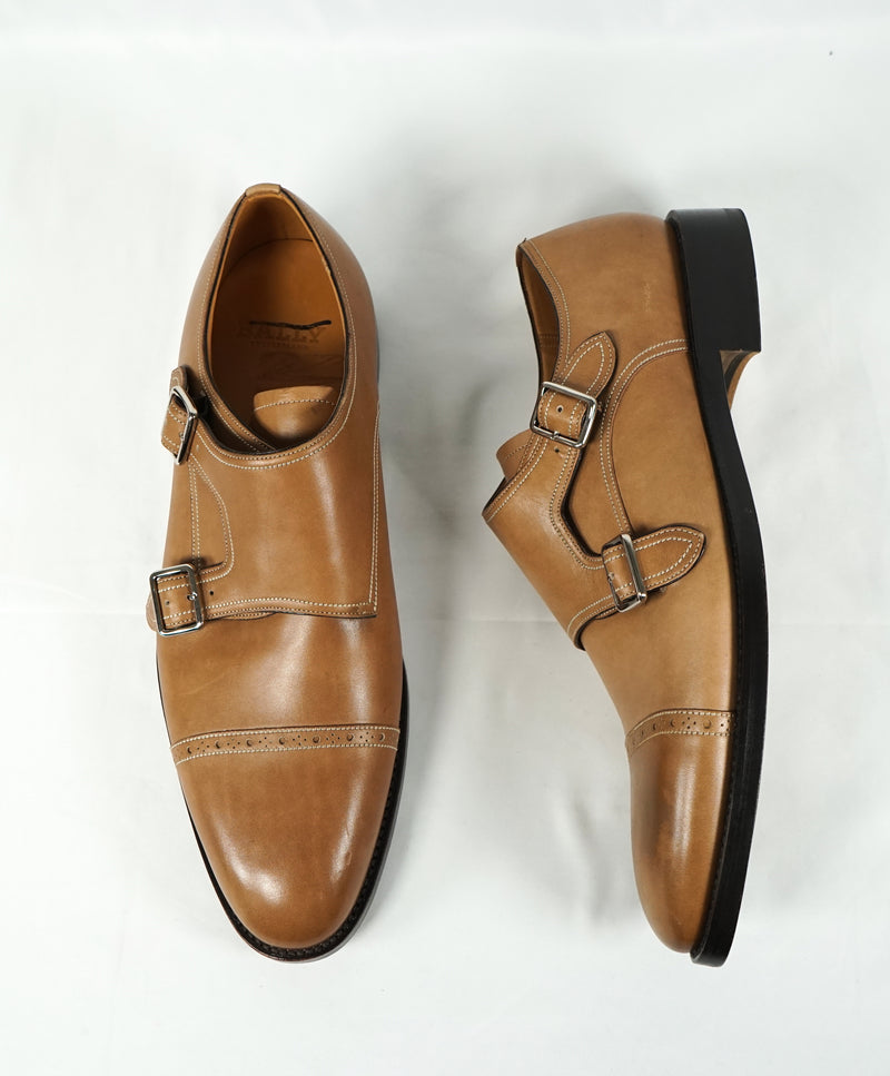 BALLY - “SCRIBE” Goodyear Welt Brown Hand Made Monk Strap Loafers - 11