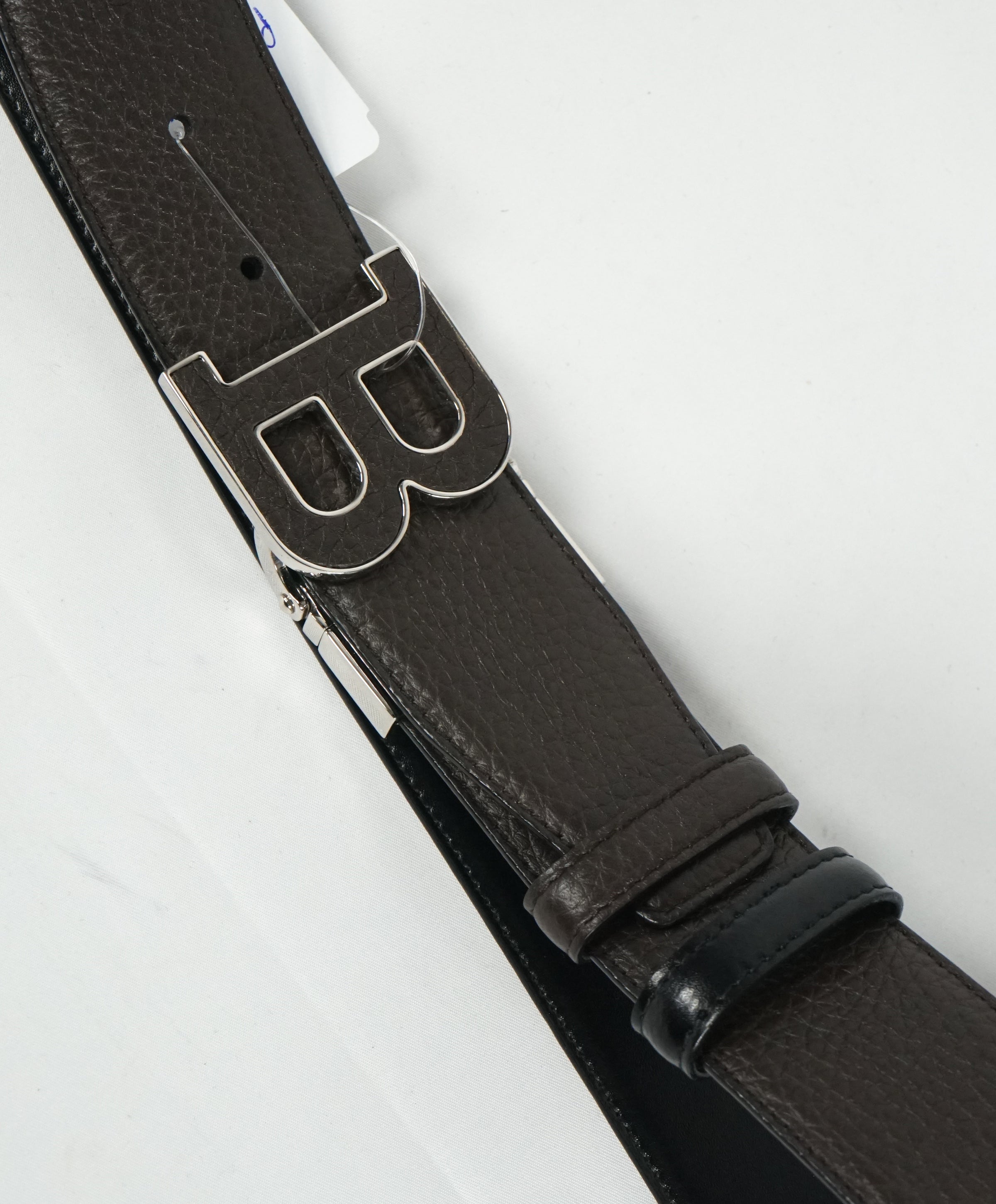 BALLY - Mirror B Buckle Fabric & Leather Reversible Belt - 42W