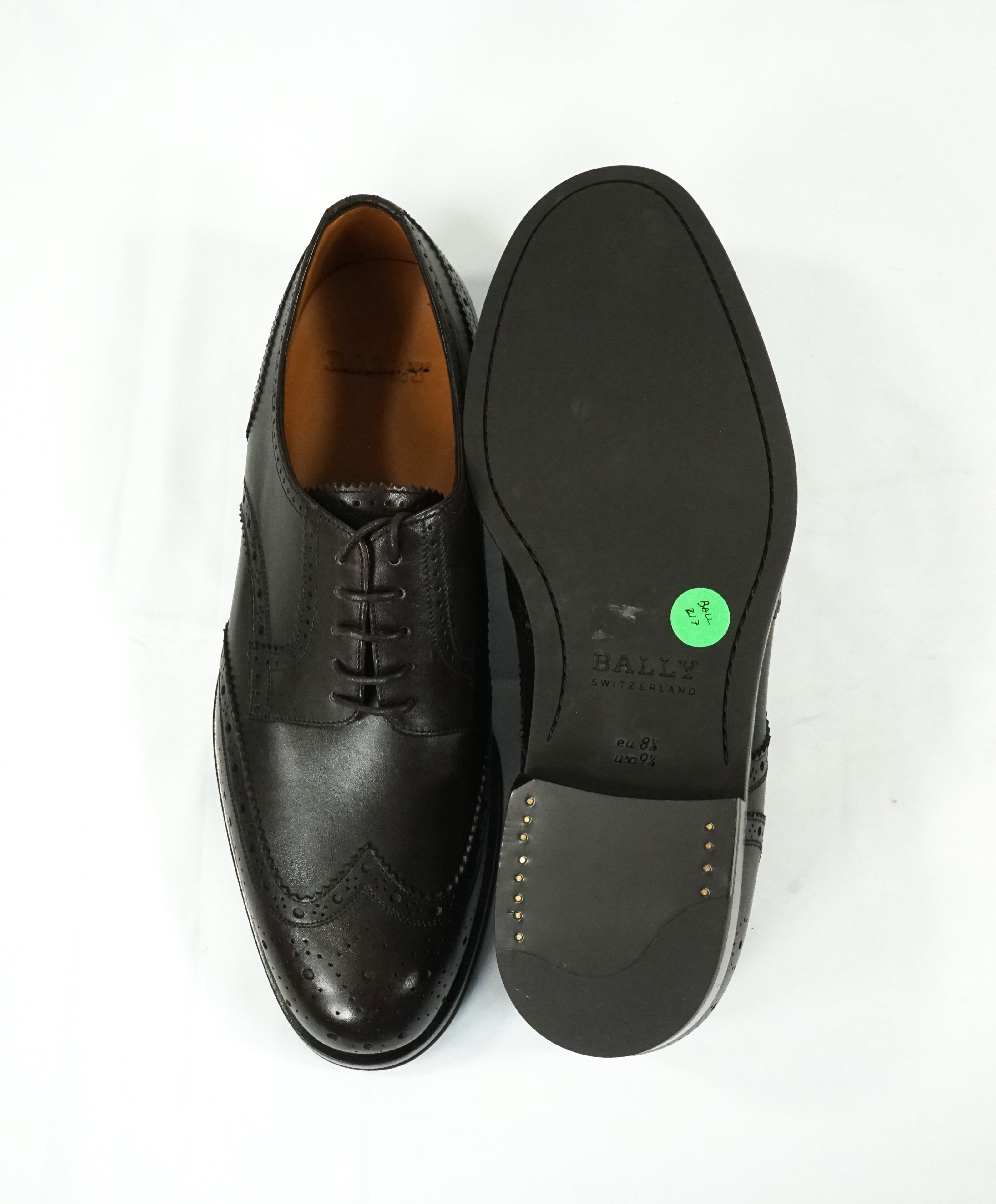 BALLY - “NORSK” Detailed Brogue Engraved Logo Wingtip Oxfords - 9.5