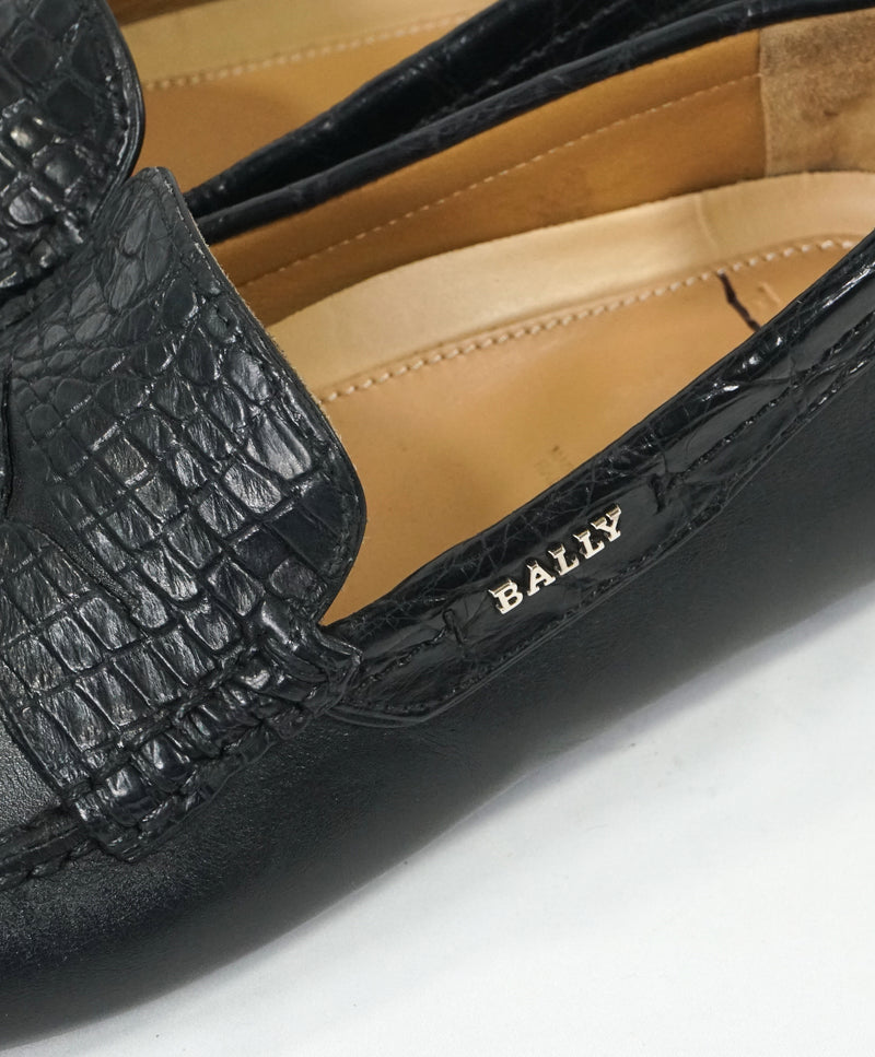 BALLY - “DRAKEFORD” Genuine Alligator Skin Penny Loafers - 8