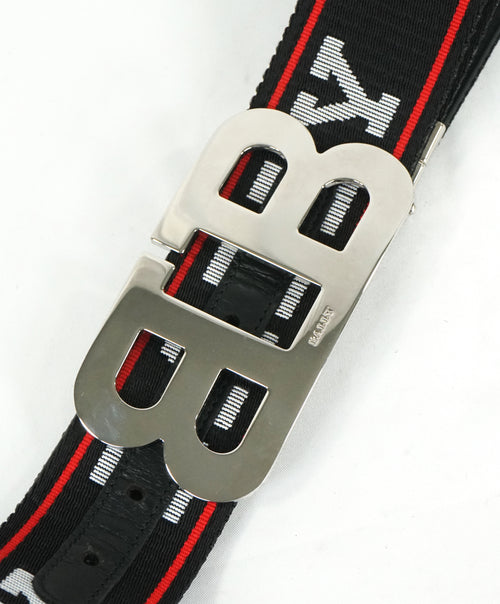 BALLY - Mirror "B" Buckle LOGO Fabric strap Reversible Belt -  42W (105)