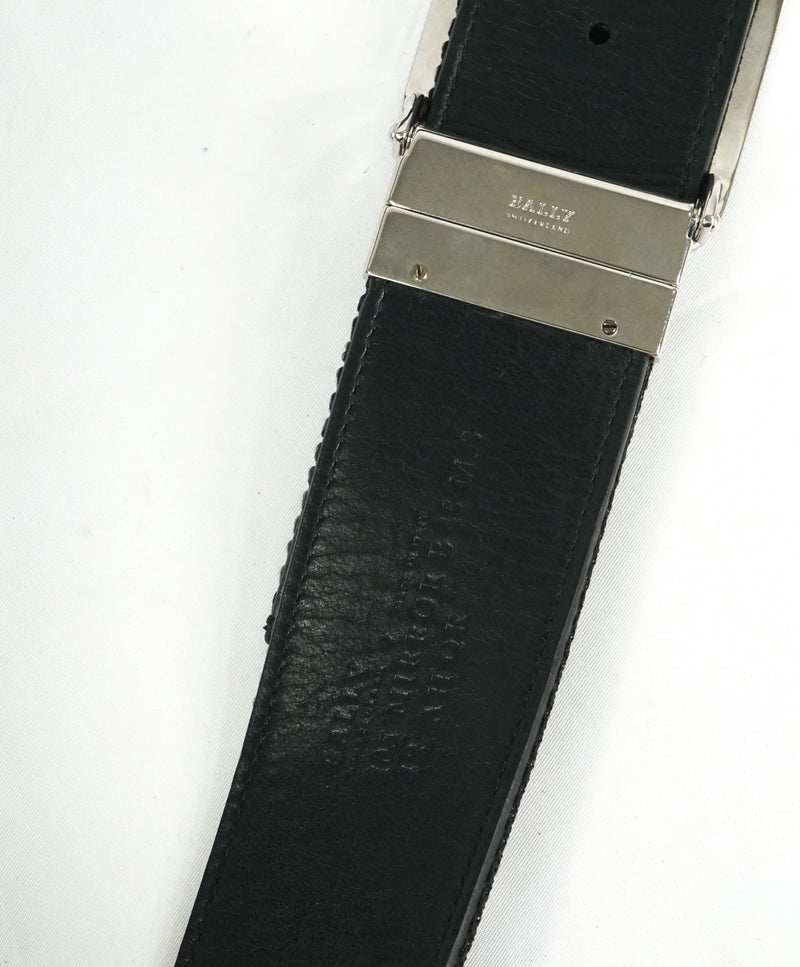 BALLY - Mirror "B" Buckle LOGO Fabric strap Reversible Belt -  42W (105)