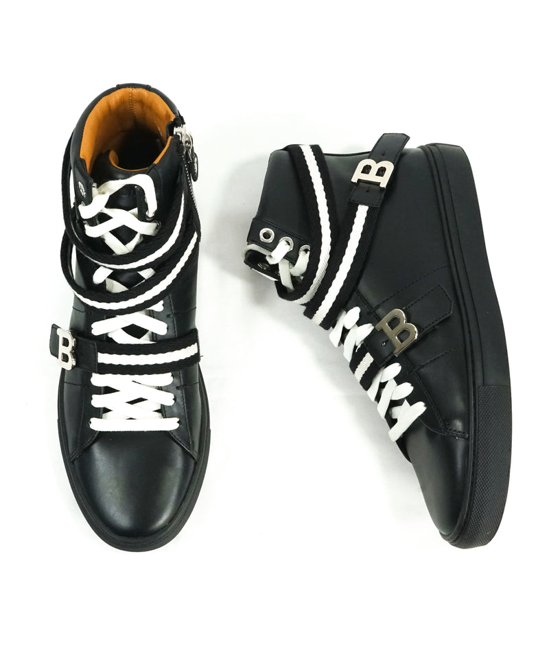 BALLY - “HEILMAR” TSP 100 Black High Top Logo Sneakers - 8.5