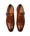 BALLY - “Lanor" Cutaway Monk Strap Loafers Distressed Brown - 7