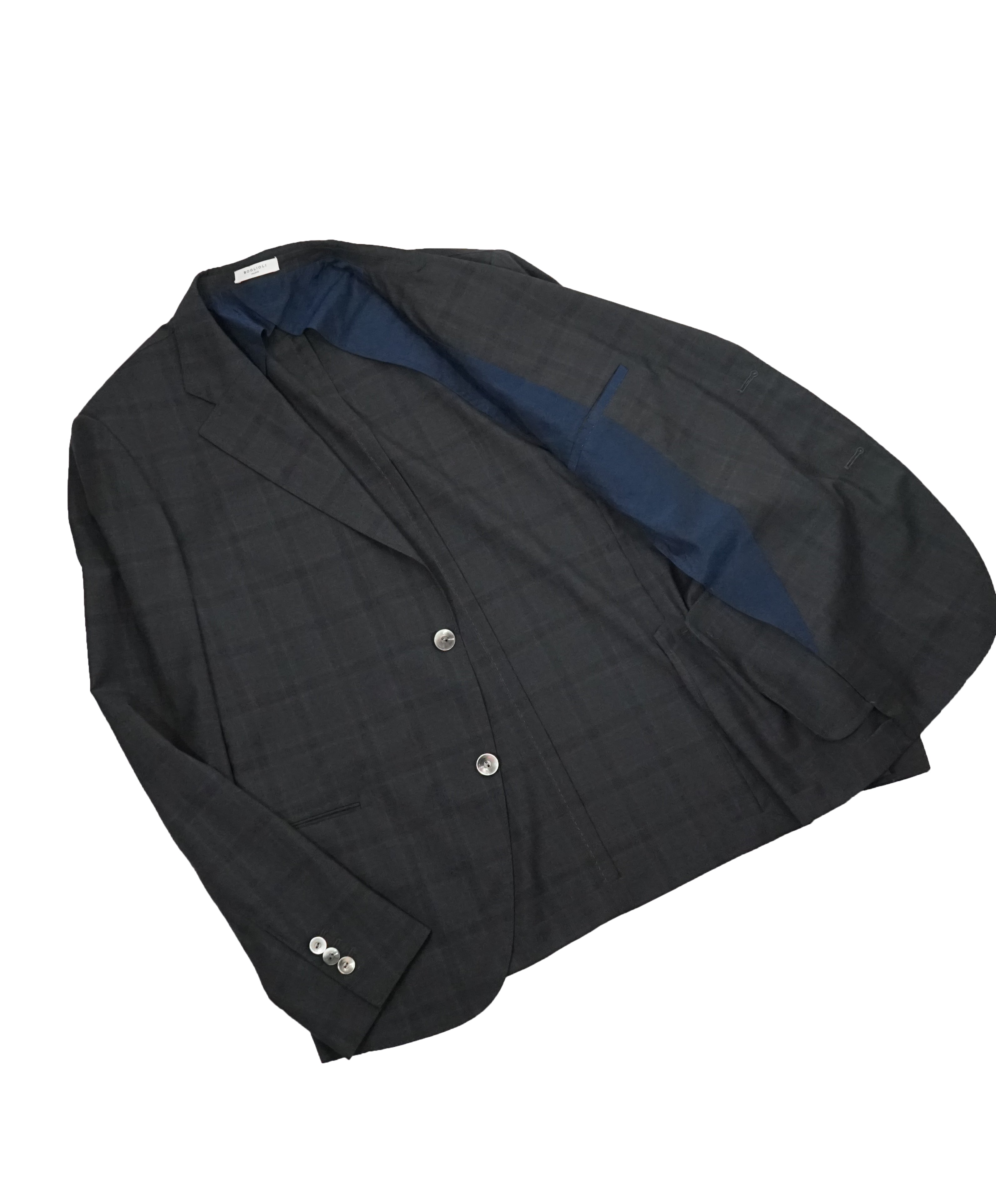 BOGLIOLI - Milano Semi-Lined Wool MOP Button Plaid Check Suit - 42R