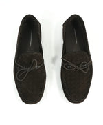 BOTTEGA VENETA - "Intreccio" Brown Suede Woven Vamp Loafers - 8US