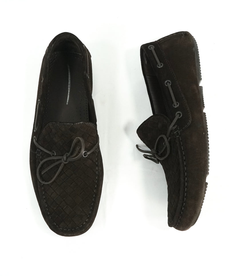 BOTTEGA VENETA - "Intreccio" Brown Suede Woven Vamp Loafers - 8US