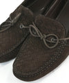 BOTTEGA VENETA - "Intreccio" Brown Suede Woven Vamp Loafers - 8US