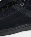BRIONI - Blue & Gray High Top Suede Sneakers W Logo - 10.5