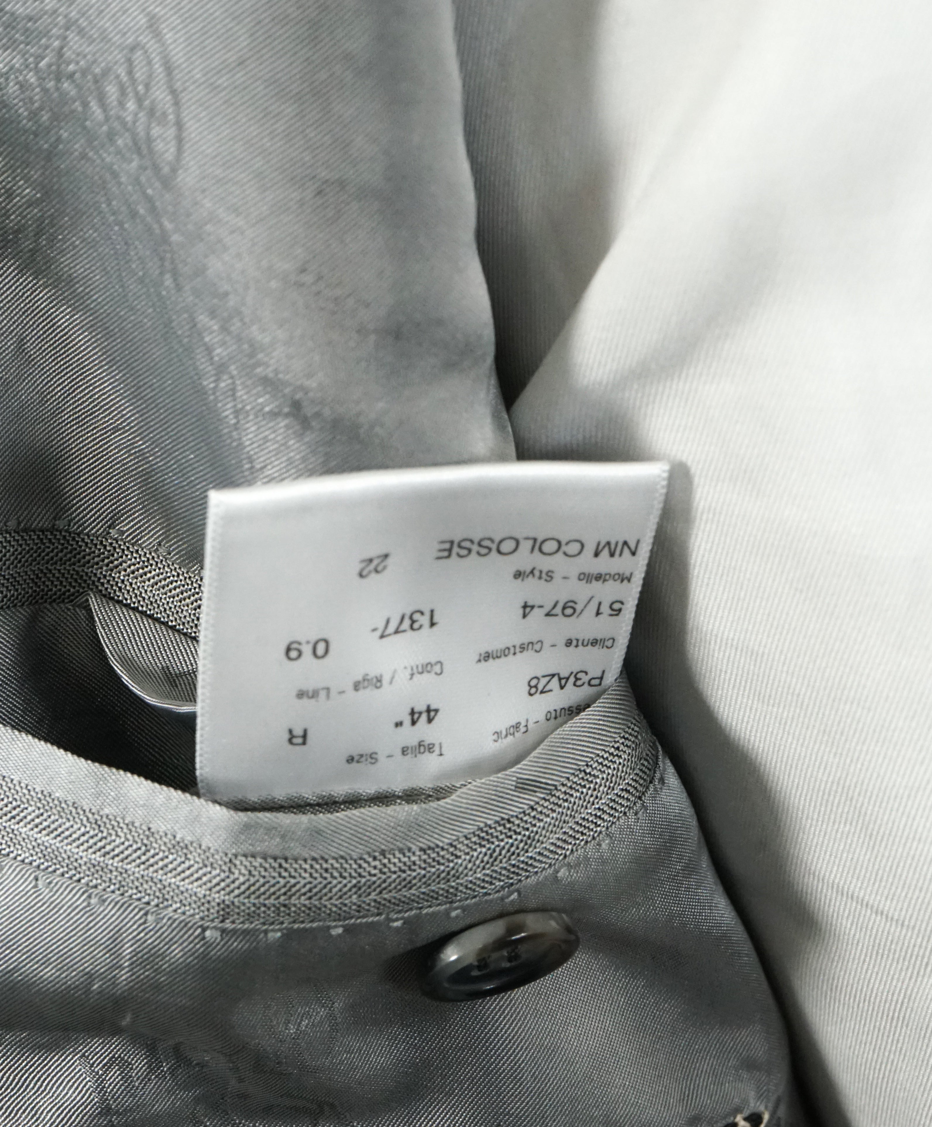BRIONI - Micro Herringbone Wool & Silk Suit Hand Made In Italy - 44R