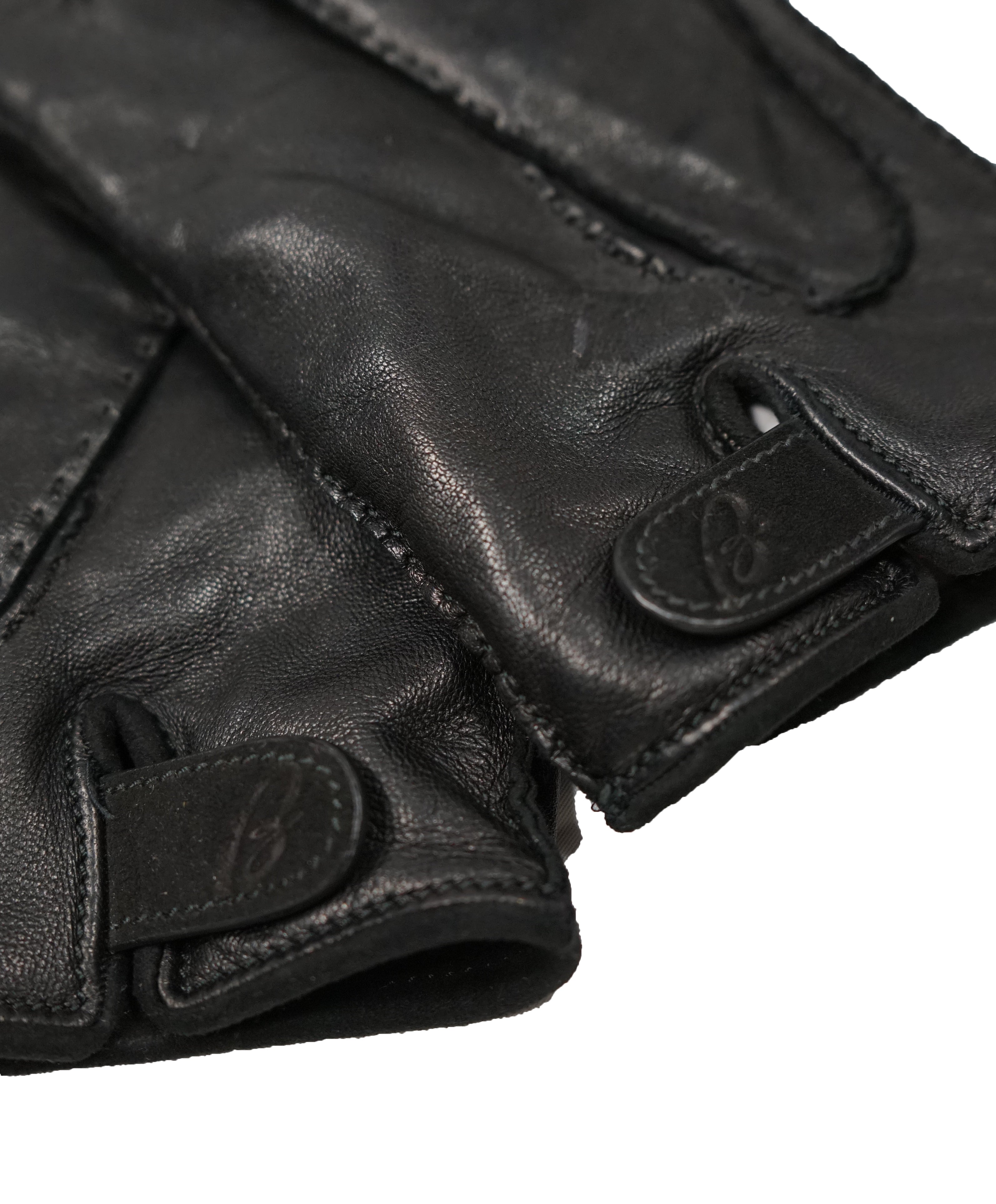 $795 BRIONI - Leather & Cashmere Gloves With Suede & Logo Detailing - 9 2018!