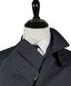 BRIONI - Silk Blend Long Top Coat With Leather Details & Logos - M
