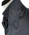 BRIONI - Silk Blend Long Top Coat With Leather Details & Logos - M