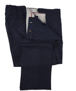 BRUNELLO CUCINELLI - Indigo Blue Wool/Linen/Silk Summer Blend Dress Pants - 37W
