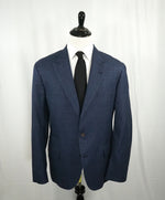 BRUNELLO CUCINELLI - Bold Blue Plaid Wool/Linen/Silk Blazer - 48R