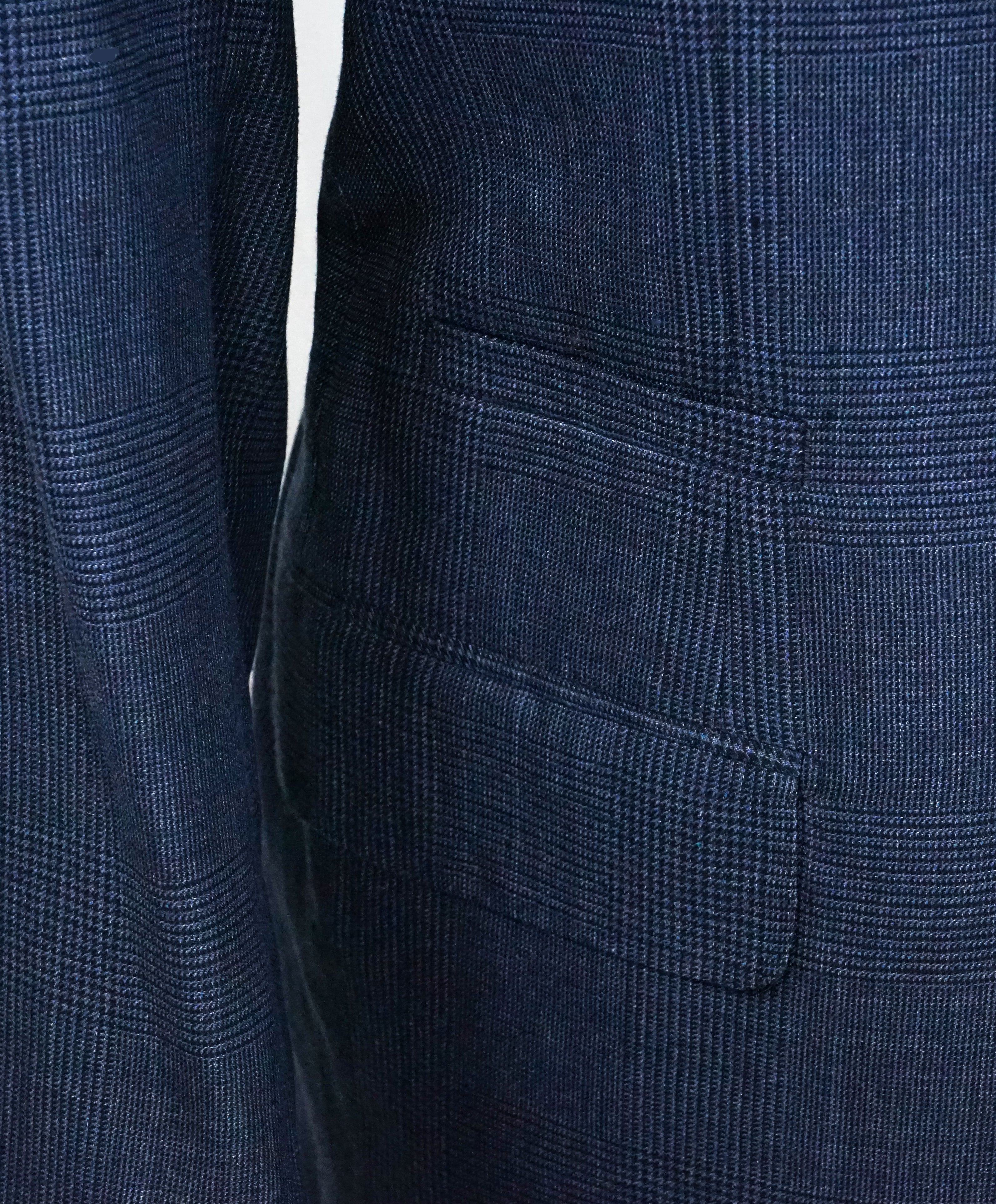 BRUNELLO CUCINELLI - Bold Blue Plaid Wool/Linen/Silk Blazer - 48R