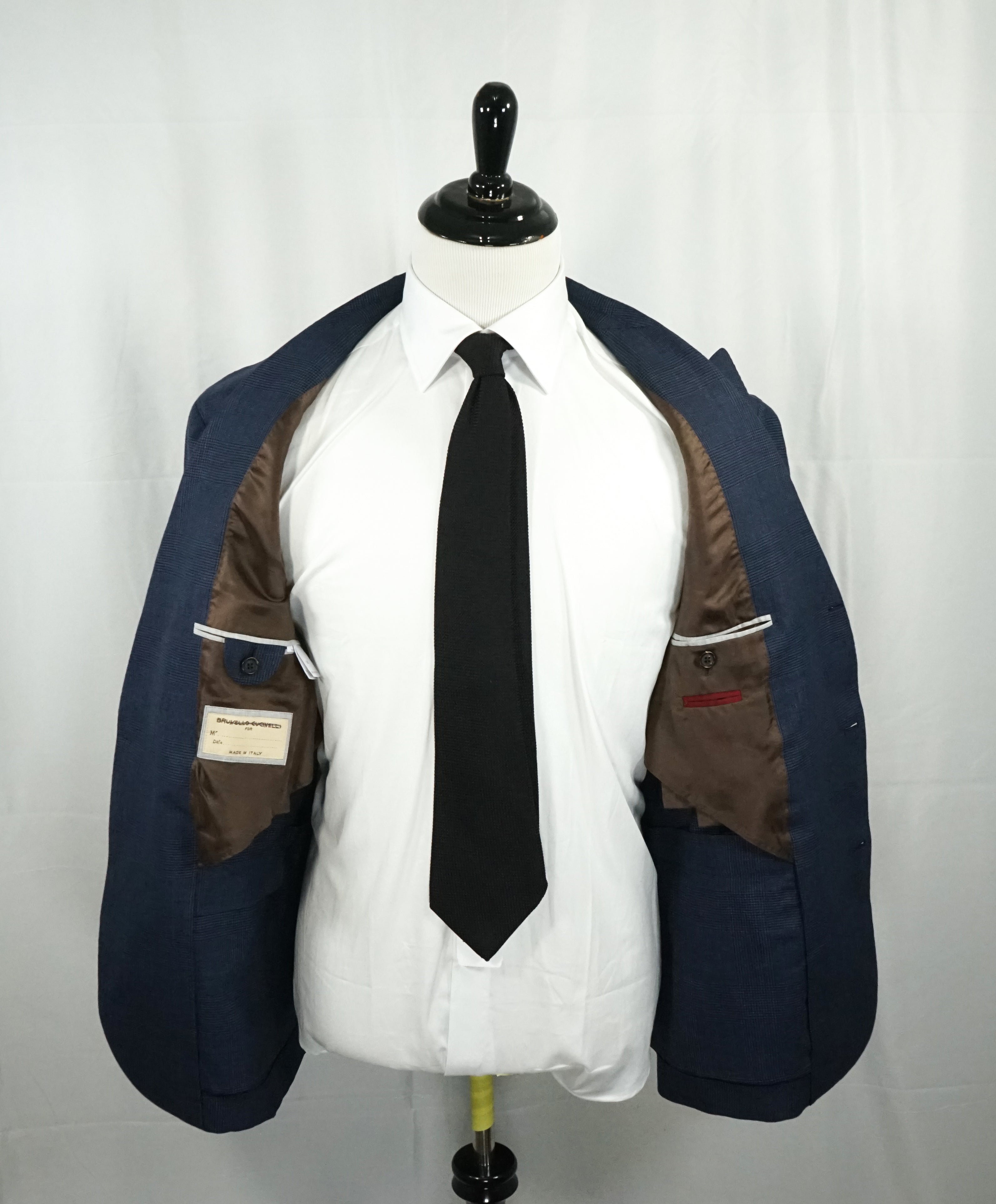 BRUNELLO CUCINELLI - Bold Blue Plaid Wool/Linen/Silk Blazer - 48R