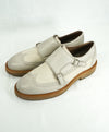 BRUNELLO CUCINELLI - Gray/Cream Leather Double Monk Strap Loafers - 9