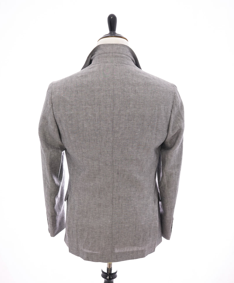 BRUNELLO CUCINELLI - Bold Herringbone Wool/Silk/Linen Semi-Lined Suit - 40R