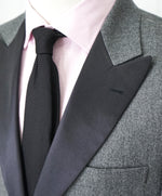 BRUNELLO CUCINELLI - Gray & Black CASHMERE/Wool/Silk Flannel Dinner Jacket- 40R