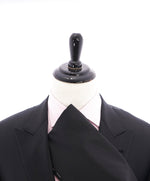 BRUNELLO CUCINELLI - Black On Black Wide Peak Lapel Tuxedo Suit - 48R