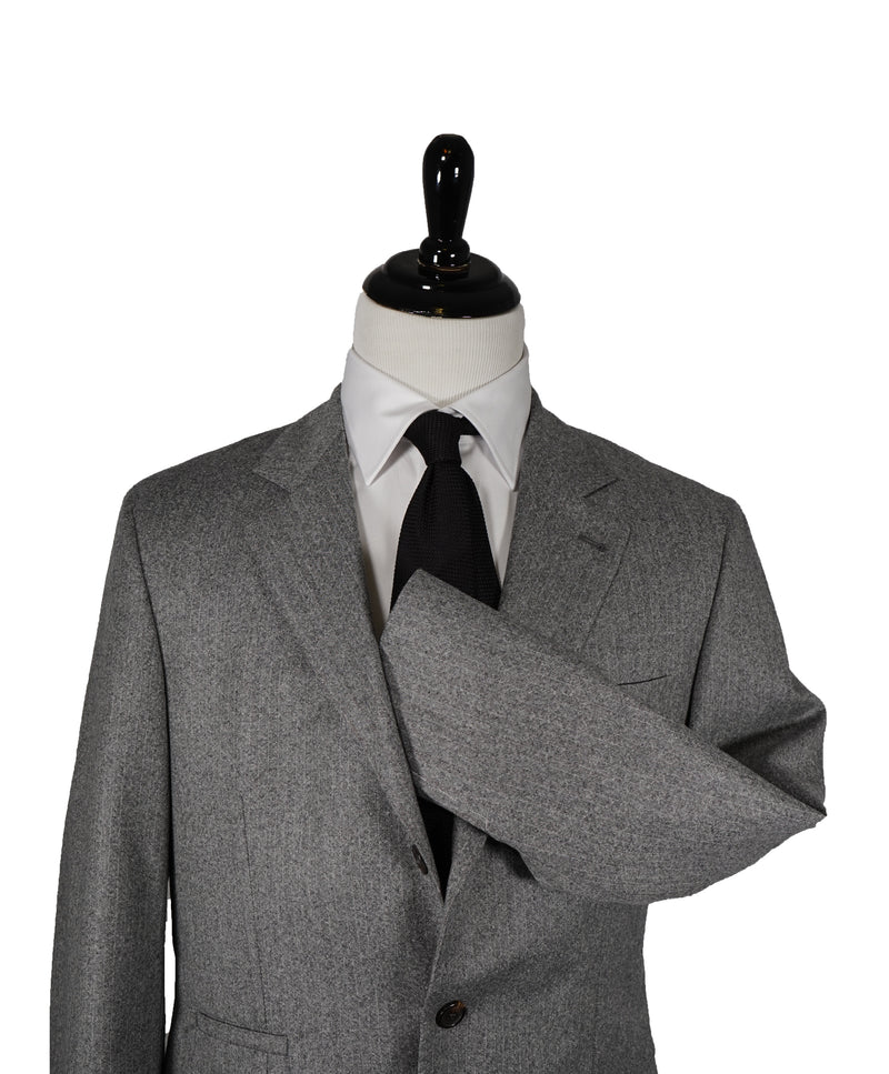 BRUNELLO CUCINELLI- Herringbone Fannel Wool Suit - 40R