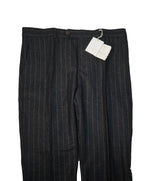 BRUNELLO CUCINELLI -Gray Chalk Stripe Flat Front Pants - 34W x 36L