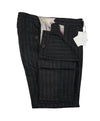 BRUNELLO CUCINELLI -Gray Chalk Stripe Flat Front Pants - 34W x 36L