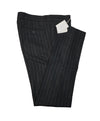 BRUNELLO CUCINELLI -Gray Chalk Stripe Flat Front Pants - 34W x 36L
