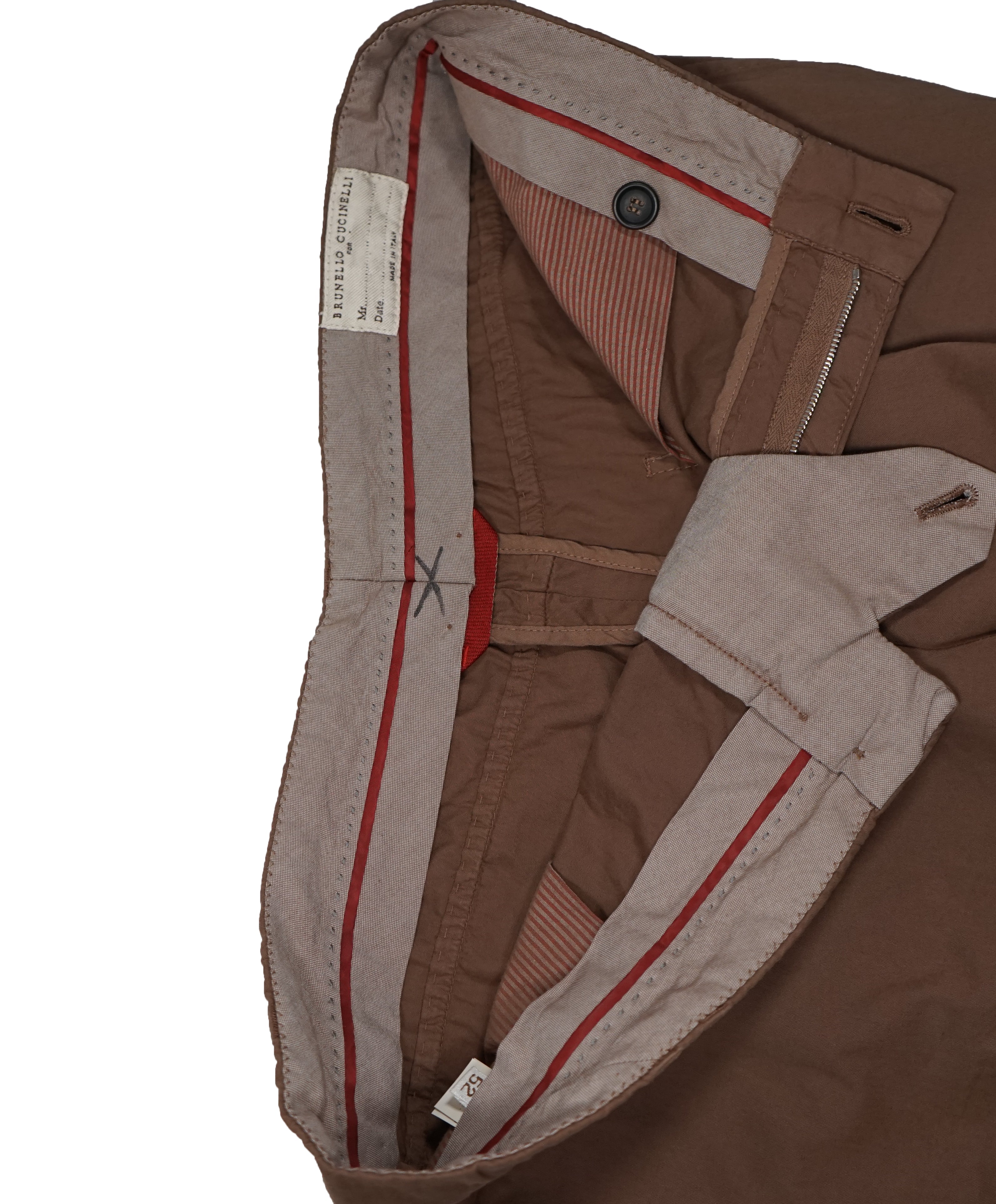 BRUNELLO CUCINELLI - 5-Pocket Chino Cotton Coco Brown Pants - 35W