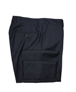 BRUNELLO CUCINELLI - Blue Flat Front Pants With Pick Stitching Detail - 34W