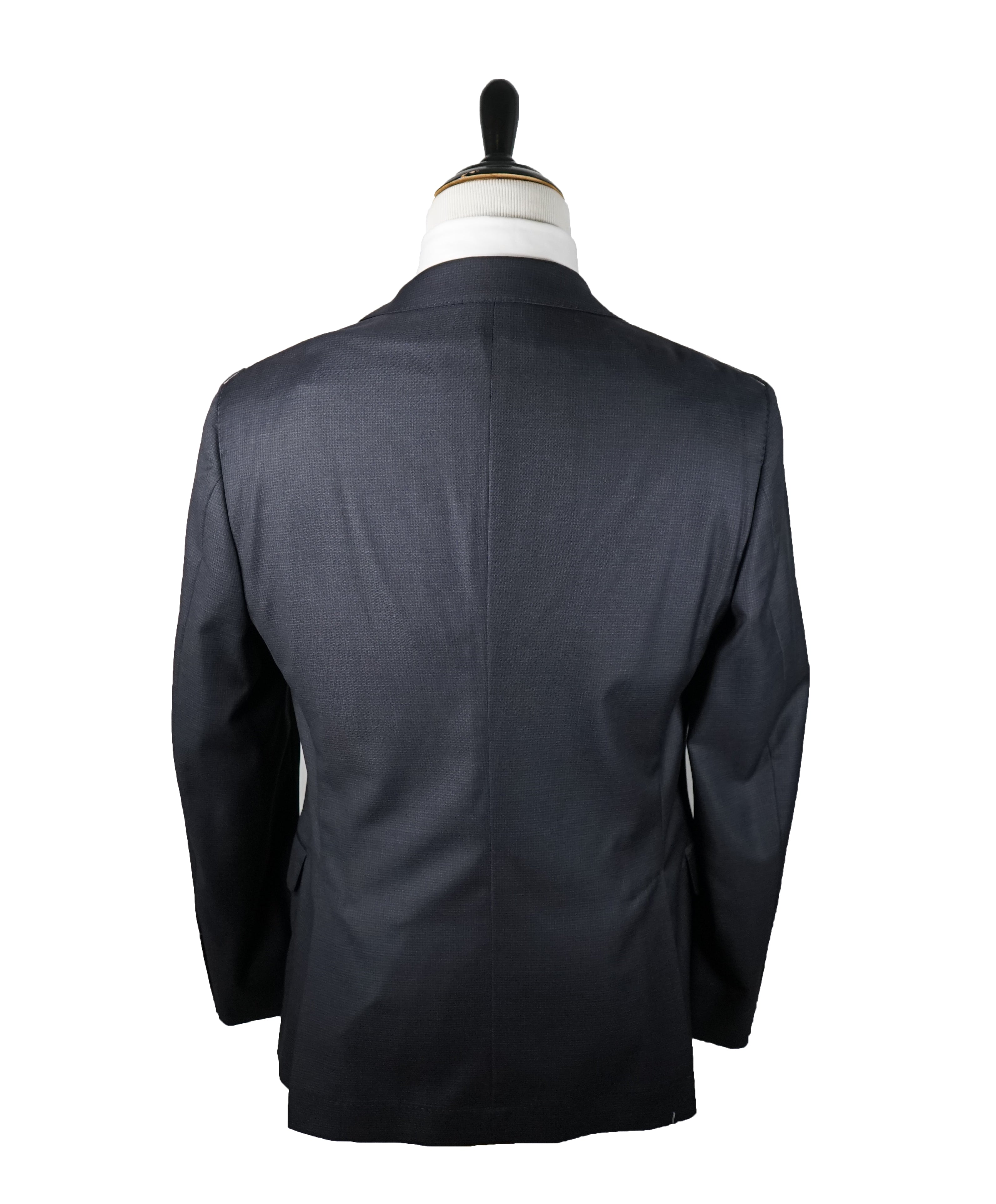 BRUNELLO CUCINELLI - Blue / Gray Check Minicheck Wide Peak Lapel Suit - 48R