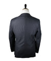 BRUNELLO CUCINELLI - Blue / Gray Check Minicheck Wide Peak Lapel Suit - 48L