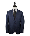 BRUNELLO CUCINELLI - Blue & Gray Check Wool Linen Silk Blazer - 40R