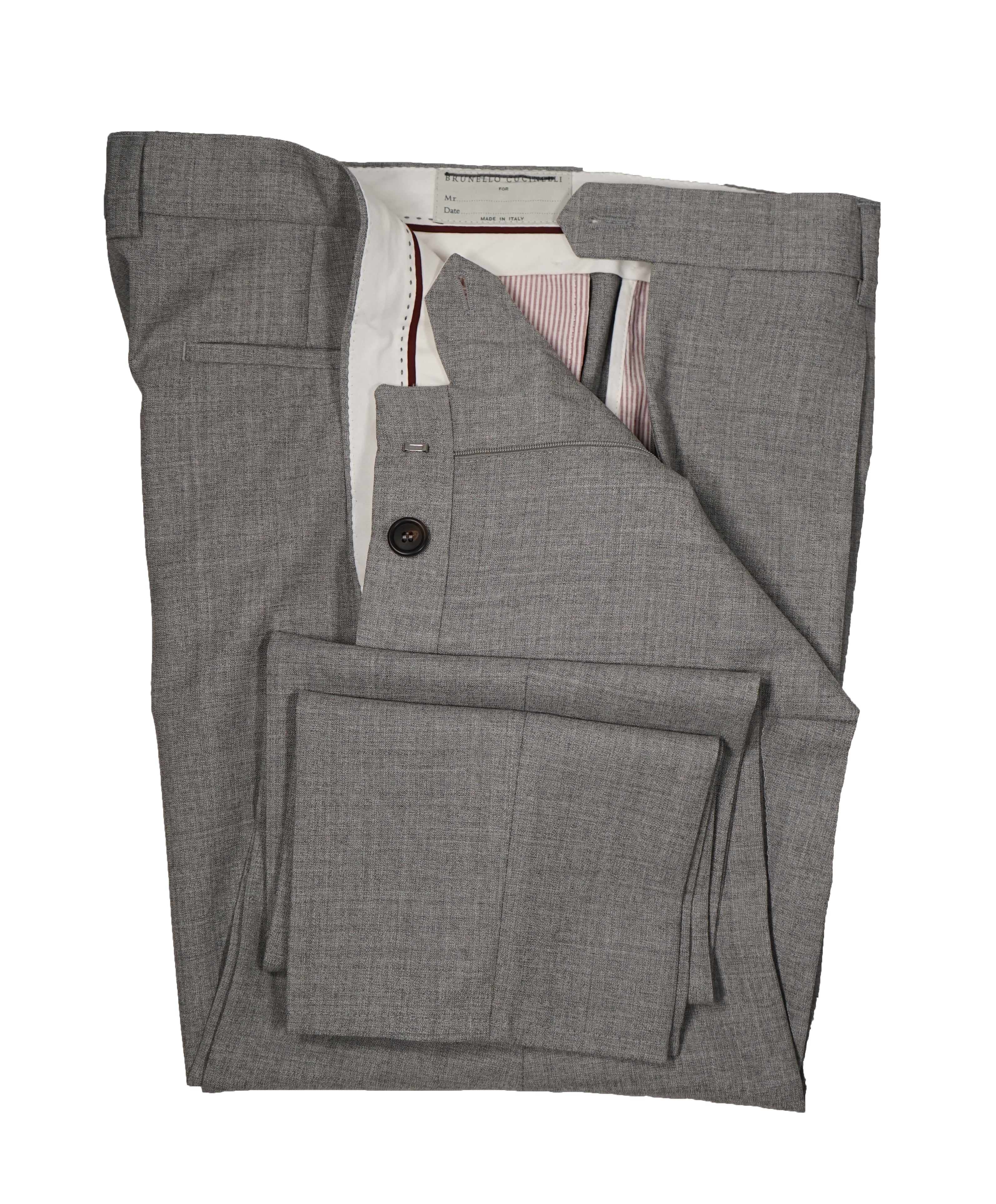 BRUNELLO CUCINELLI - Gray Slim Pants With Pick Stitching Detail - 39W