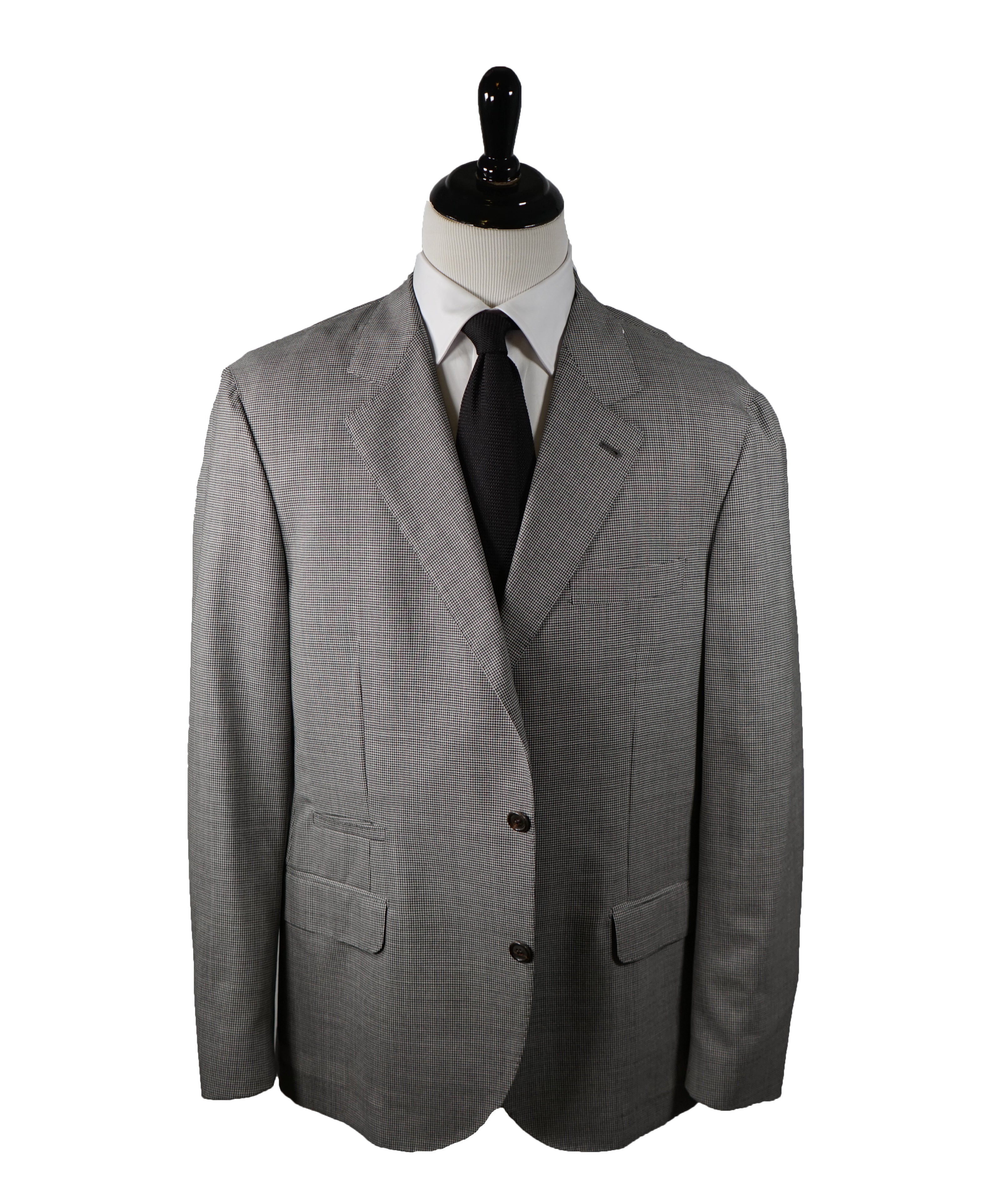 BRUNELLO CUCINELLI - Houndstooth 2-3 Button Roll Wool Blazer - 48R
